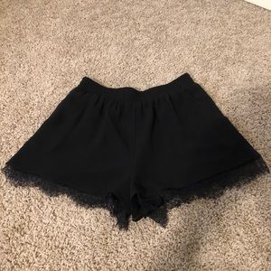BCBG Black Lace Trim Shorts